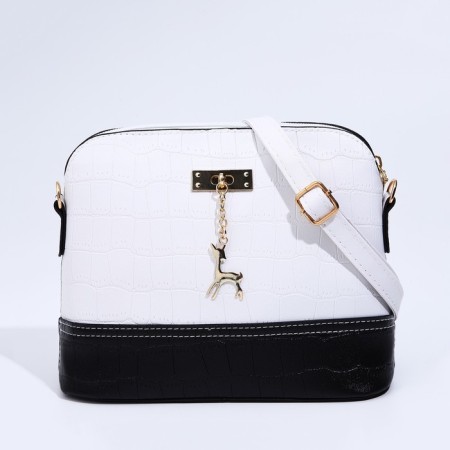 Bag Cross-Bodi with a zipper, white color