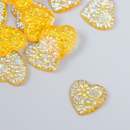 Decor for creativity Plastic "Heart" holography orange set 20 pcs 1.6x1.6 cm