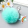 Fluffy on a ring with a carbine, metal "Star with a rainbow" bright blue 12x3.5 cm