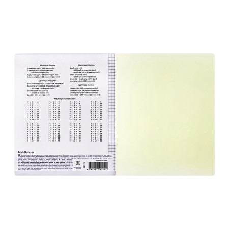 Student school notebook with a plastic cover on the A5+, Erichkrause Coverpro Neon, a cell, 18 sheets, yellow-10