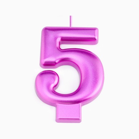 Candle for the Cake "European Giant", number 5, purple metallic-2