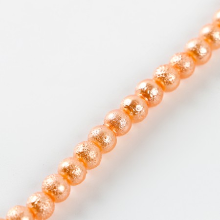 Glass beads, set 140 pcs., Size 1 pc. 6 - mm, orange color-4
