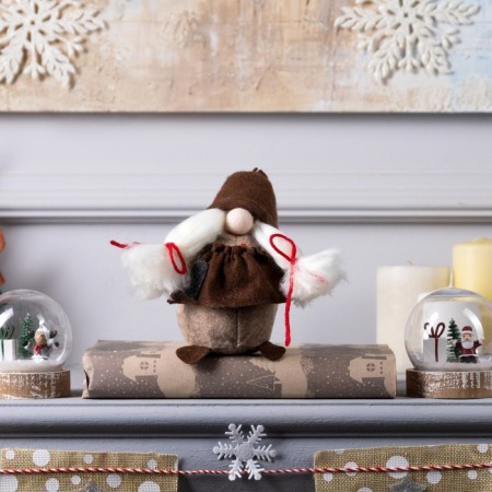 LED figure "Gnome-Borovik" 8 × 20 × 8 cm, textiles, batteries AG10x3, glow warm white-1