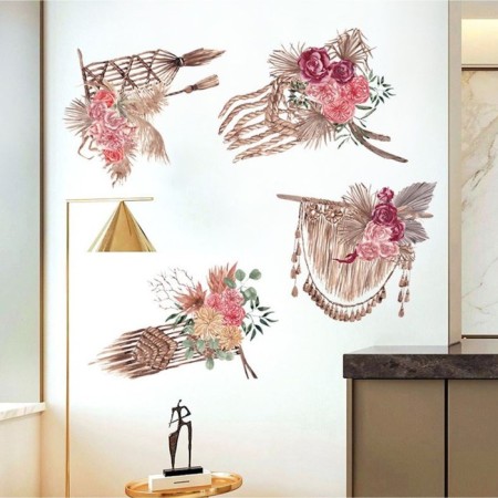 Sticker Plastic Interior color "Panel Knitted and Flowers" 60x80 cm