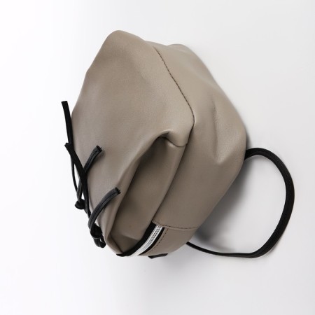 Women's backpack of artificial leather with lightning, the color is gray-3