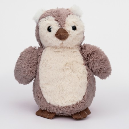 Soft toy "owl", 20 cm, light gray color-4