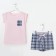 Pajama kaftan "cage" shorts, T -shirt, p. 40-42, pink/gray