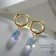 Earrings with the removable element "Transformer" Crystal drop, Rainbow color in gold