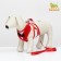 A set with a soft harness and a bow, size l, leash 120 x 1.5 cm, og 35-50 cm, red