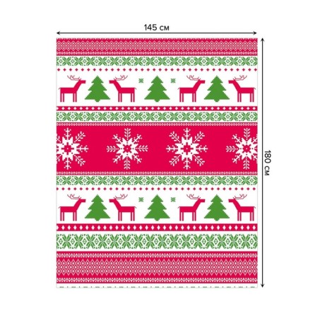 Tables on the table "Deer in snowflakes", rectangular, oxford, size 145x180 cm-1