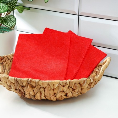Napkins viscose universal shares, cleaning rags, 3 pcs, 30 × 38 cm, red color-1