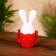 Souvenir "rabbit" hanging paws, wood 20 cm, red