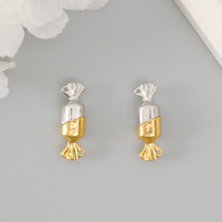 Magnetic Metal Castle "Candy" gold and silver set 2 pcs 1x3x1 cm