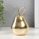 Souvenir ceramics, metal "Golden pear with a branch" 7x7x12.5 cm