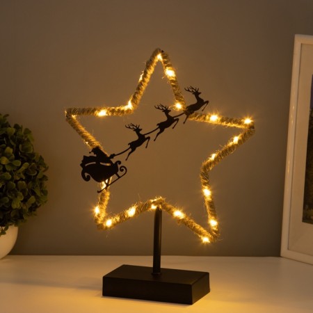 Lamp "New Year's sleigh" LED 3HAAA Black 7x25x33cm-2