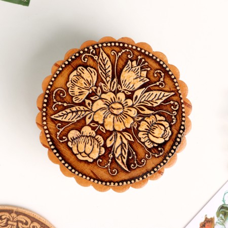 Casket "Chamomile", 80 x 40 mm, birch bark-2