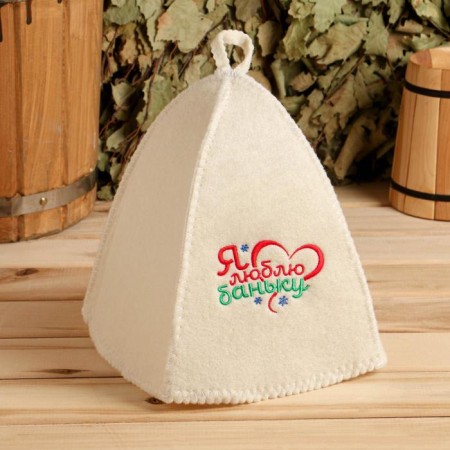 Bath caps "I love a bathhouse!", 2 pcs.-1