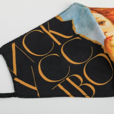 A fabric mask with adjusting ties, protective "art"-4