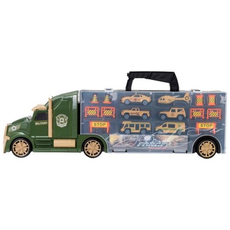 Auto -Vorot Case Givito Militari, with cars, with tunnel, green color, 54 cm-3