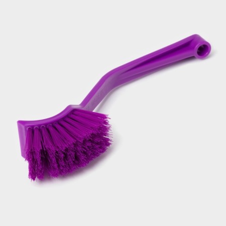 Brush for dishes with a curved handle of a share, 3 × 4 × 20 cm, color mix-3