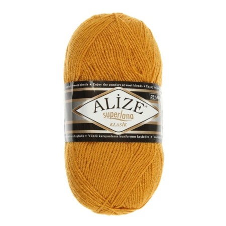 Yarn "Superlana Klasik" 25% wool, 75% acrylic 280m/100g (02 saffron)-1