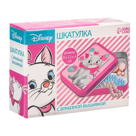 Diamond mosaic on the box, 11.5 x 8.5 cm, cats aristocrats-1