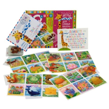 Plastic lotto "Who is hiding where? Find the animal "-3