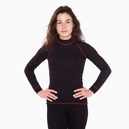 Female thermal underwear (jumper, leggings), black/red color, size 54-1