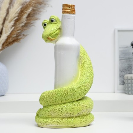 The piggy bank "Snake with a bottle" Green, 30cm-5