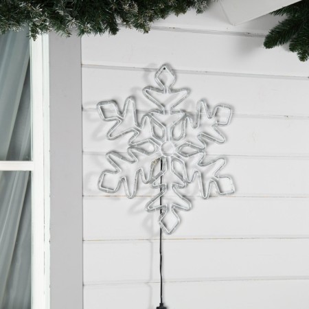 LED figure "Snowflake", 54 cm, Duralight, 120 LED, 220 V, flicker, glow of blue/white-1