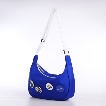Youth bag with a zipper, blue color
