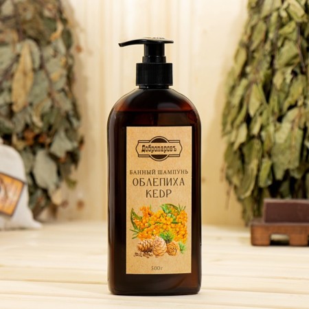 Hair shampoo Bath "sea buckthorn - cedar" 500 ml with a dispenser