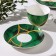Tea steam porcelain shares "Malachite box", 2 items: a cup 250 ml, a saucer d = 15 cm, green color