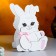 Kashpo wooden "Bunny with a bow", 13.5x7x19.5 cm, oak, white
