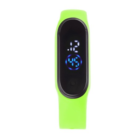 Watches electronic watches, silicone strap, green-1