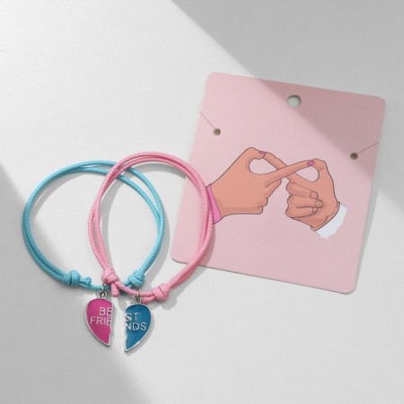 Bracelets "Demetrons" best friends, pink-blue color, 7 cm-3