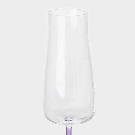 A set of glass glasses for champagne Rainbow Fresh, 210 ml, decor, 6 pcs-3