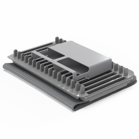 Drying rug for drying dishes with a shelf for the umbra udry 51x17x57 cm shell, dark gray color-5