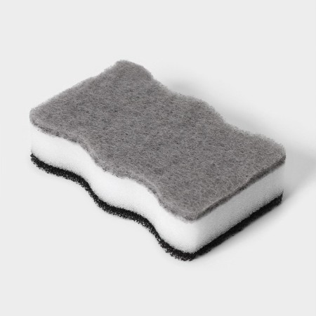 Double dispenser for soap and detergent Raccoon, with a sponge included, 300 ml, black color-8
