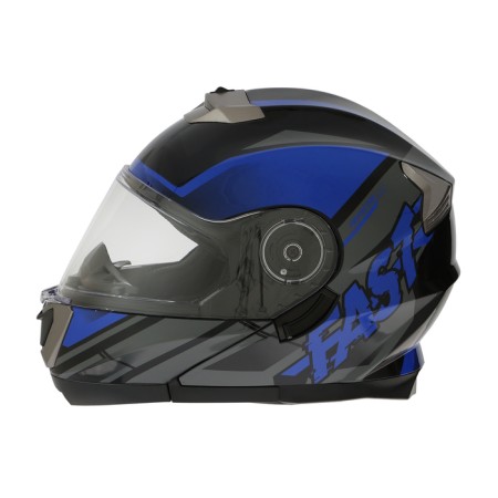 Modular helmet with two visors, size L (59-60), model-BLD-160E, black and blue-8