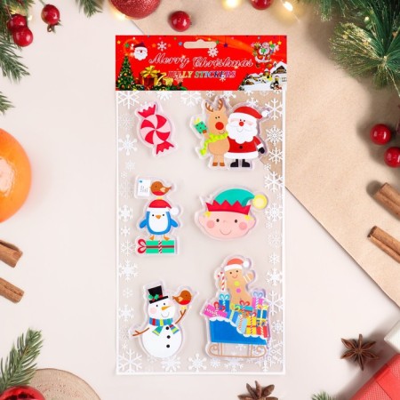 Stickers on the windows "New Year" candy, Santa Claus, 15 x 25 cm-1