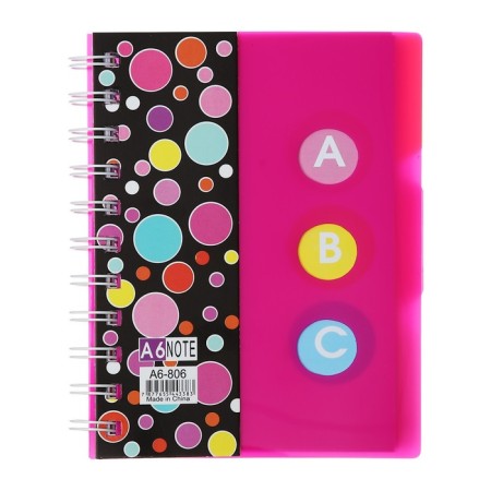 Notepad on the crest A6, 100 sheets, line, plastic cover, with dividers "Style", mix-4