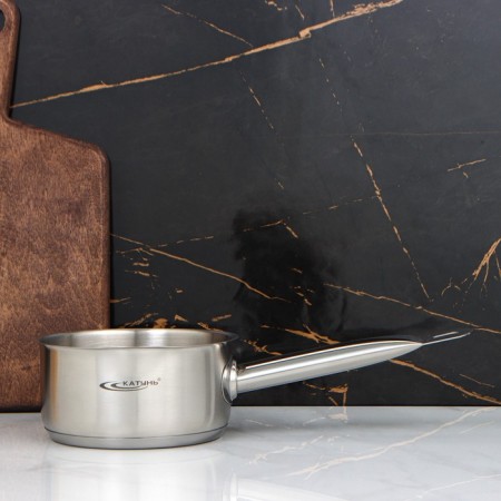 Bucket without a lid “catering”, 1 l, d = 14 cm, h = 7 cm, metal handle, with a heat distribution layer, induction