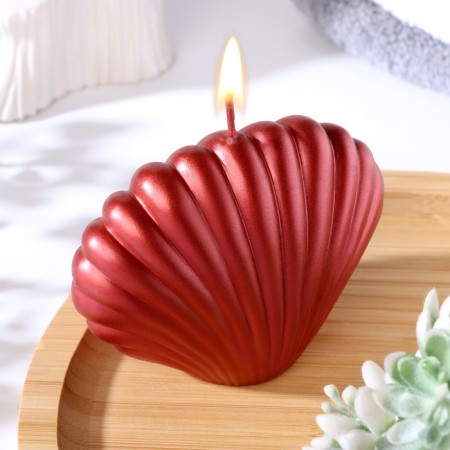 Figure candle "shell", 4x9x6.5 cm, red