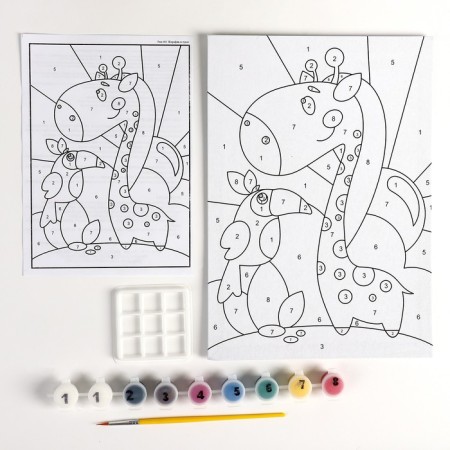 Picture on numbers for kids "Funny pictures" "Girafics and Tukan"-1