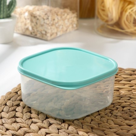 Container square shares, food, 700 ml, color is turquoise color-1