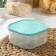 Container square shares, food, 700 ml, color is turquoise color
