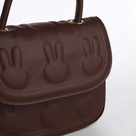 Youth bag on magnet, brown color-4