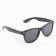 Square sunglasses, black frame with ovals, black lenses