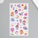 Plastic sticker "Cute animals" mix 10x21.5 cm